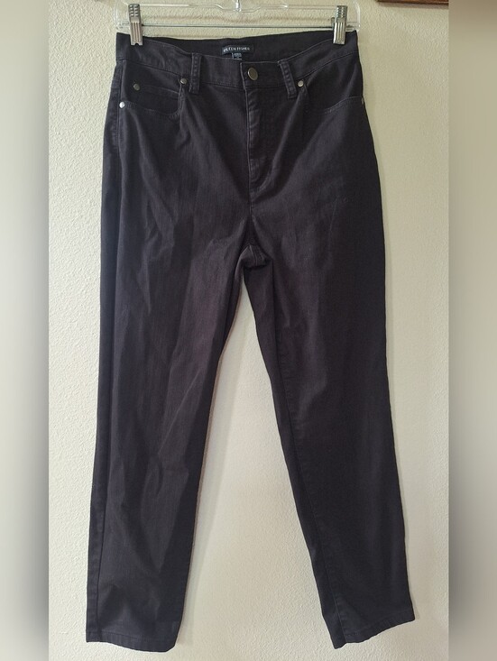 Eileen Fisher Denim - Eileen Fisher Petite Women Organic Cotton Straight Leg Stretch Jeans Black 28x26